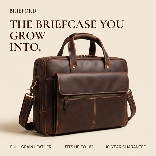 Brieford™ Executive Full-Grain Leather Briefcase