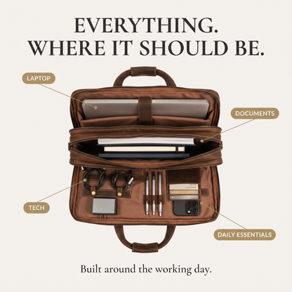 Brieford™ Executive Full-Grain Leather Briefcase