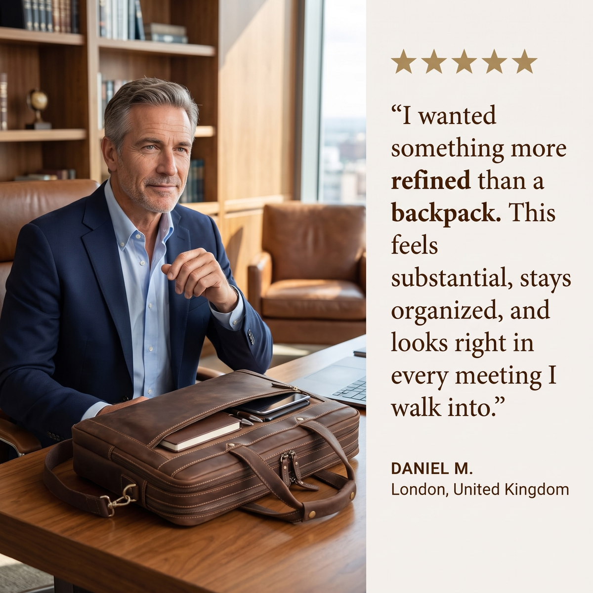Brieford™ Executive Full-Grain Leather Briefcase