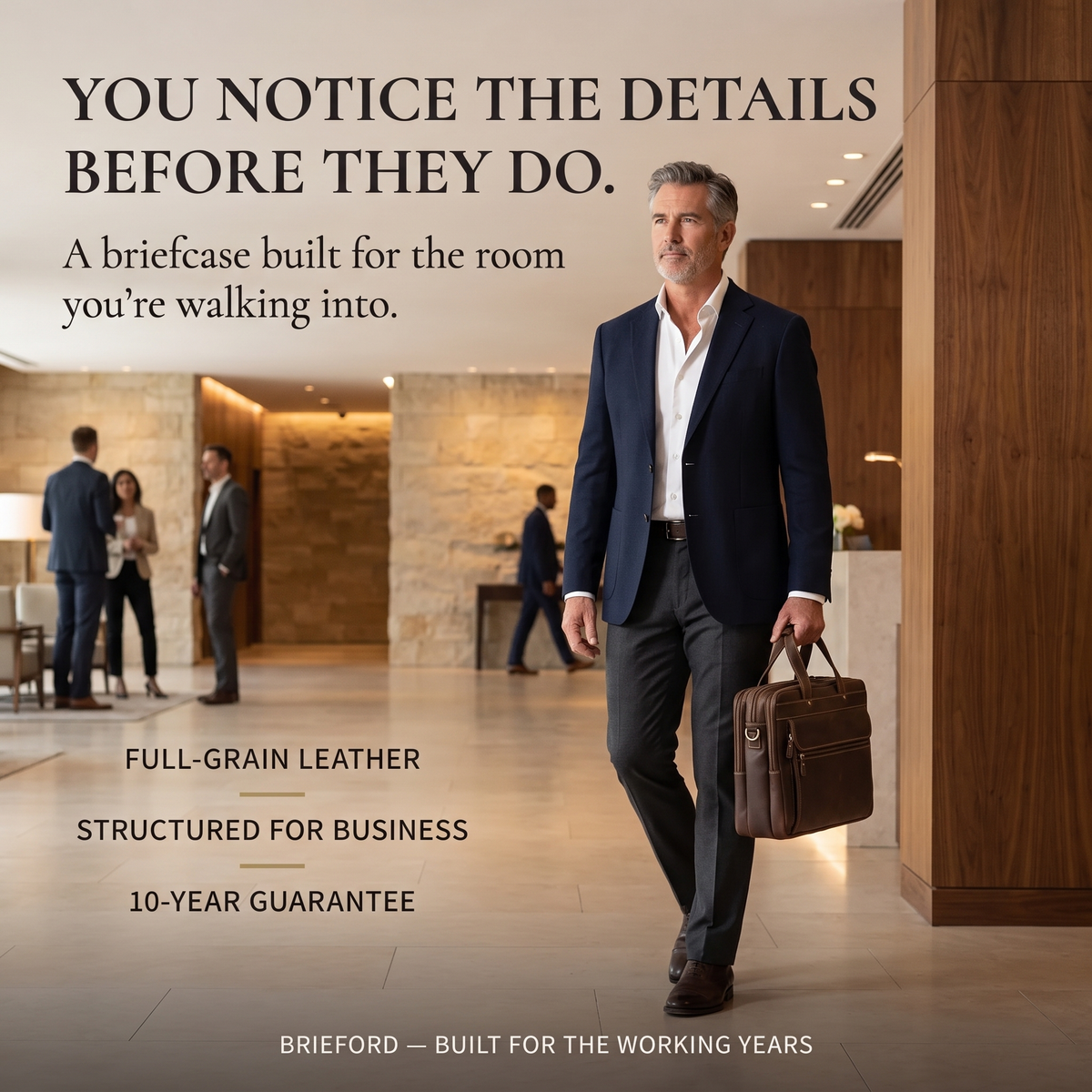 Brieford™ Executive Full-Grain Leather Briefcase