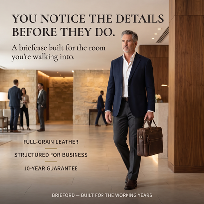 Brieford™ Executive Full-Grain Leather Briefcase